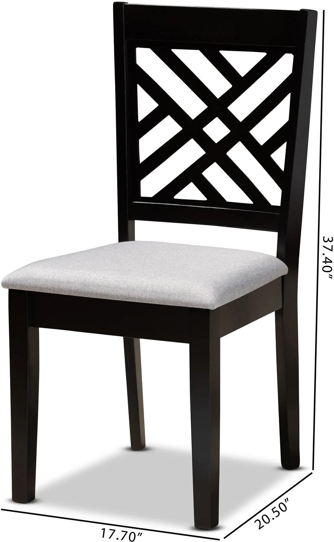 162-10526-RCW Aubrie Dark Brown Upholstered Dining Room Chair (Set of 2)-4