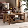 162-10336-RCW Mission Style Walnut Brown Rectangular Wood Coffee Table - Shelly
