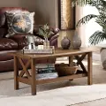162-10335-RCW Traditional Walnut Rectangular Wood Coffee Table - Denzil