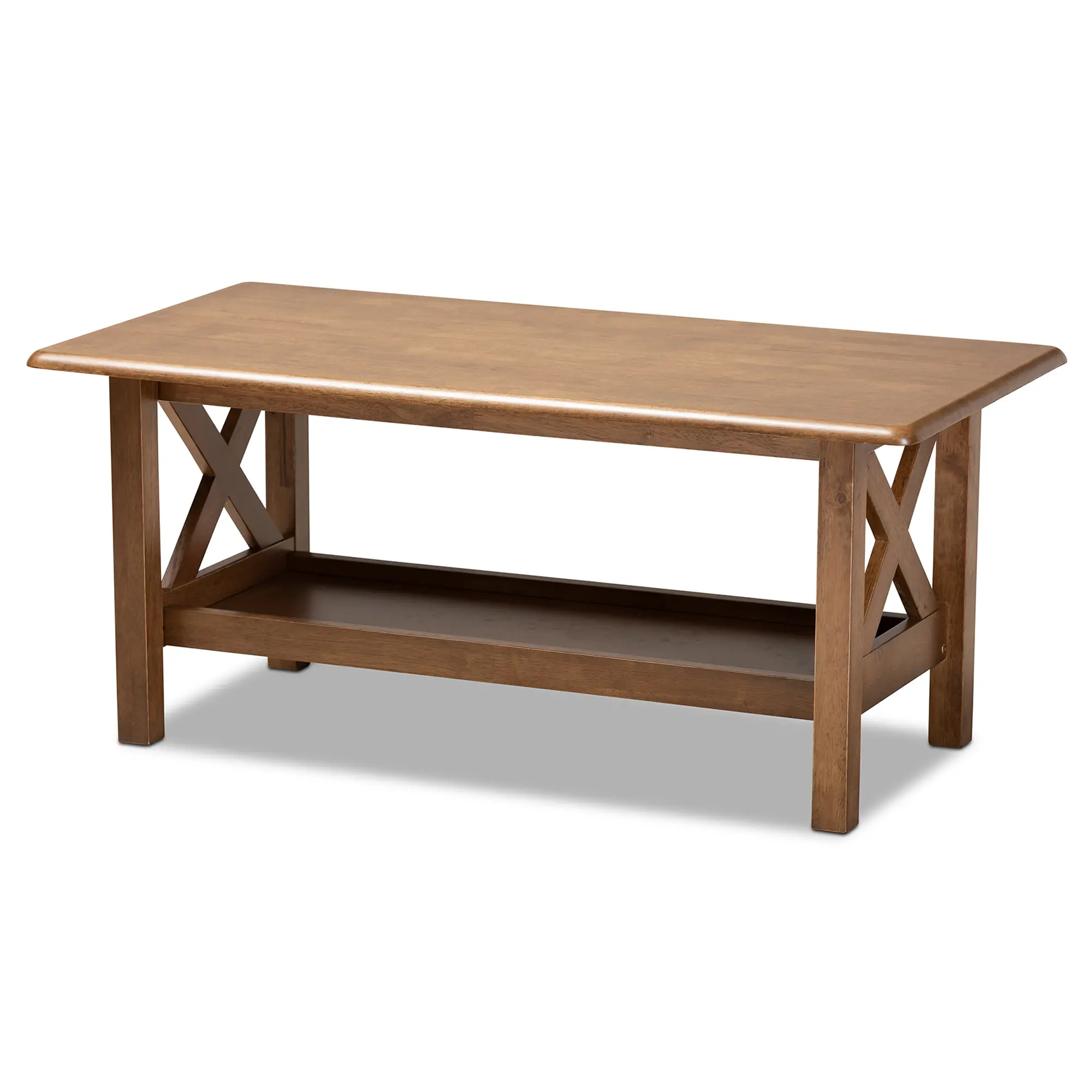 162-10335-RCW Traditional Walnut Rectangular Wood Coffee Table-1