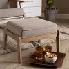 162-10404-RCW Mid Century Modern Light Gray Upholstered Ottoman - Petra