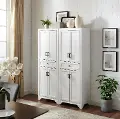KF33005WH Tara Distressed White 2 Piece Pantry Set