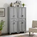 KF33005GY Tara Distressed Gray 2 Piece Pantry Set