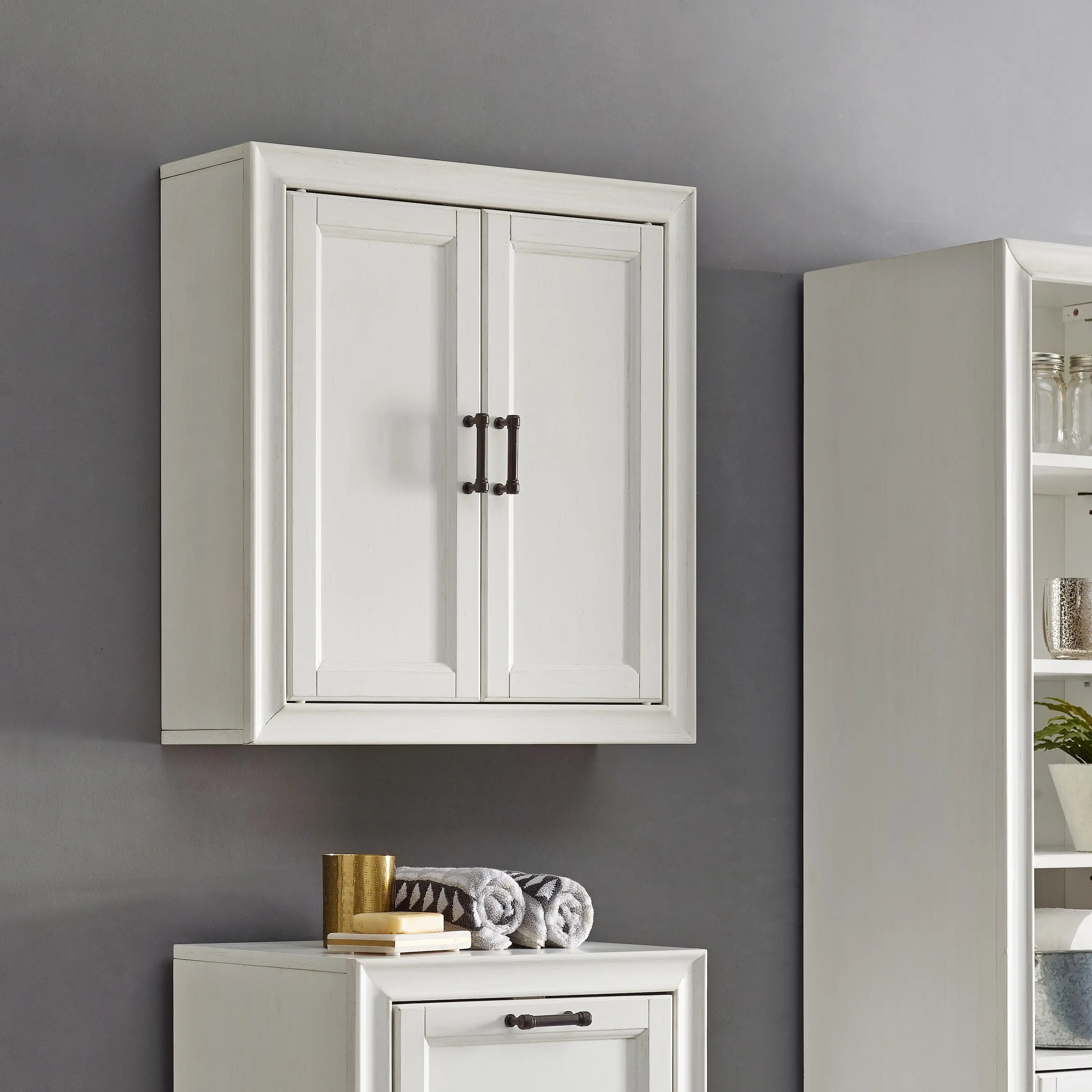 CF7012-WH Tara Cottage White Wall Cabinet-2