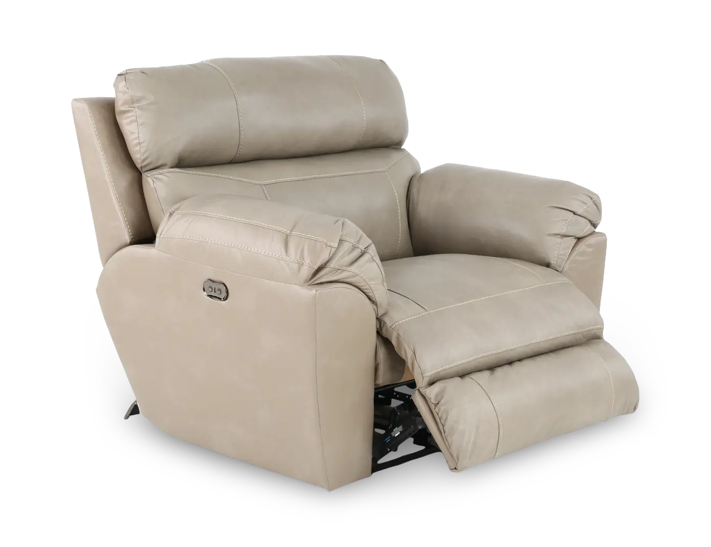 64070-7 Costa Putty Beige Leather Lay-Flat Power Recliner-4