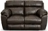 64072 Costa Brown Leather Lay-Flat Power Reclining Loveseat
