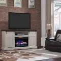 Cabaret White Wash 78 Fireplace TV Stand