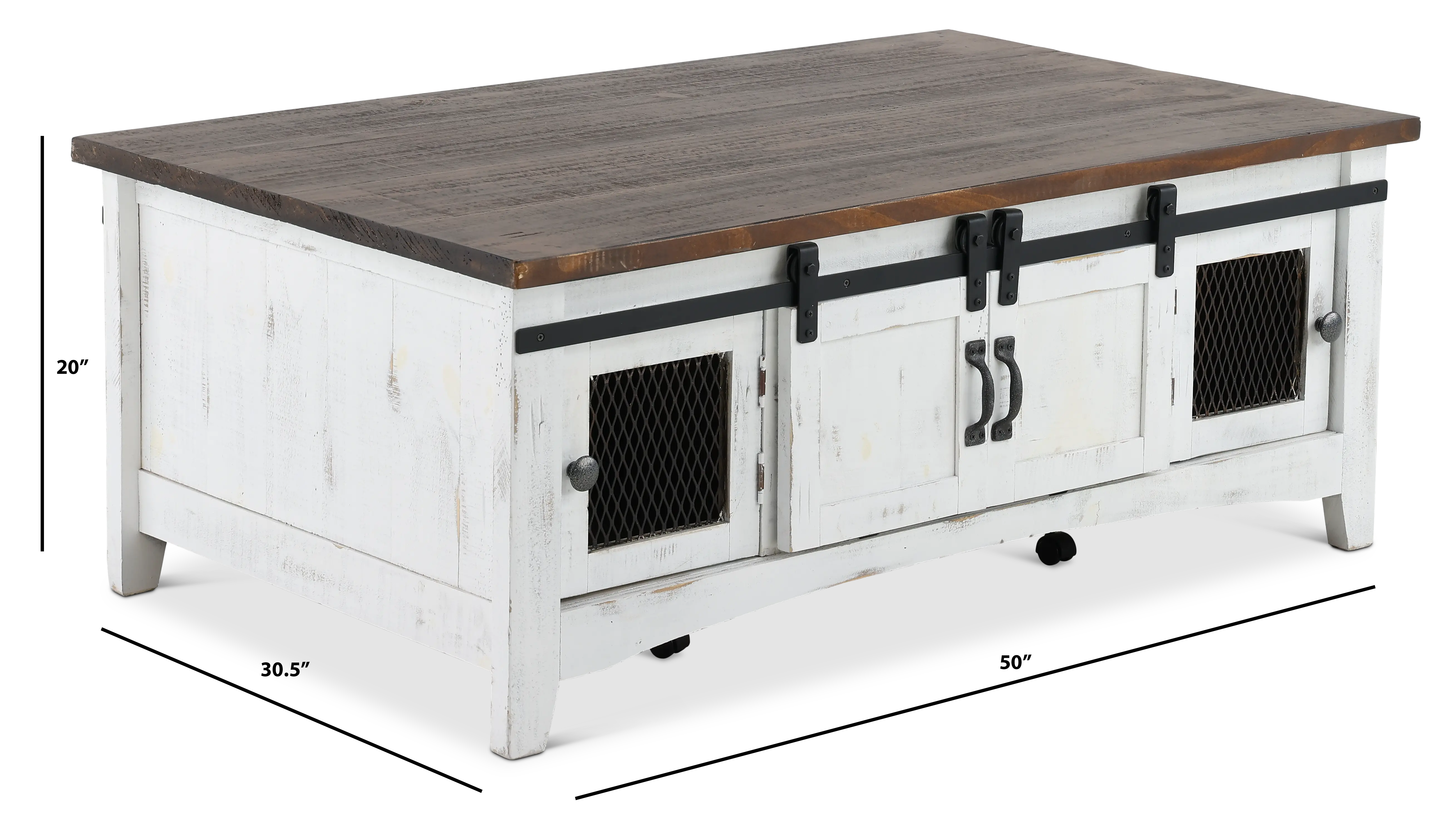 Pueblo Rustic White Coffee Table-3