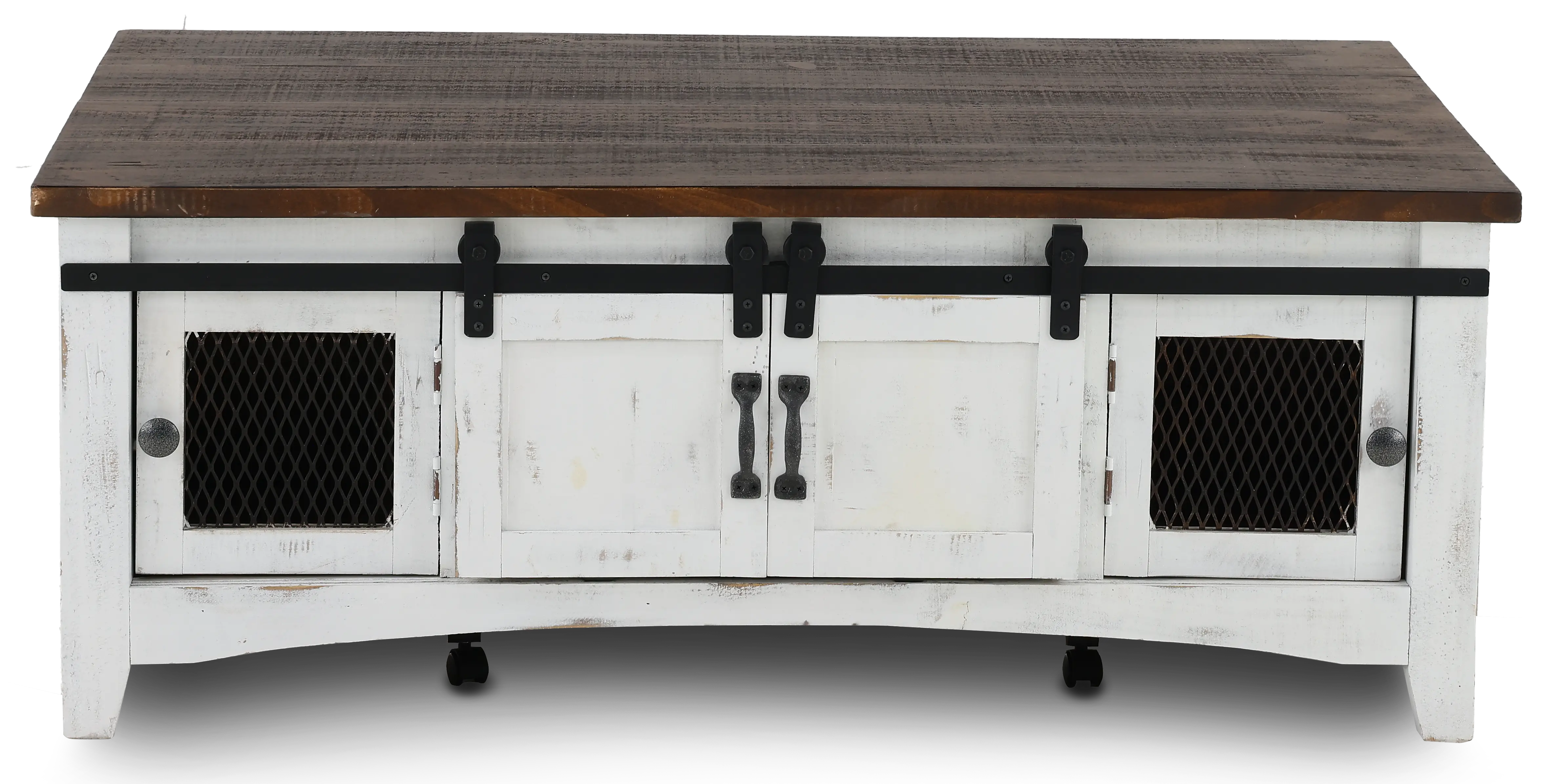 Pueblo Rustic White Coffee Table-4