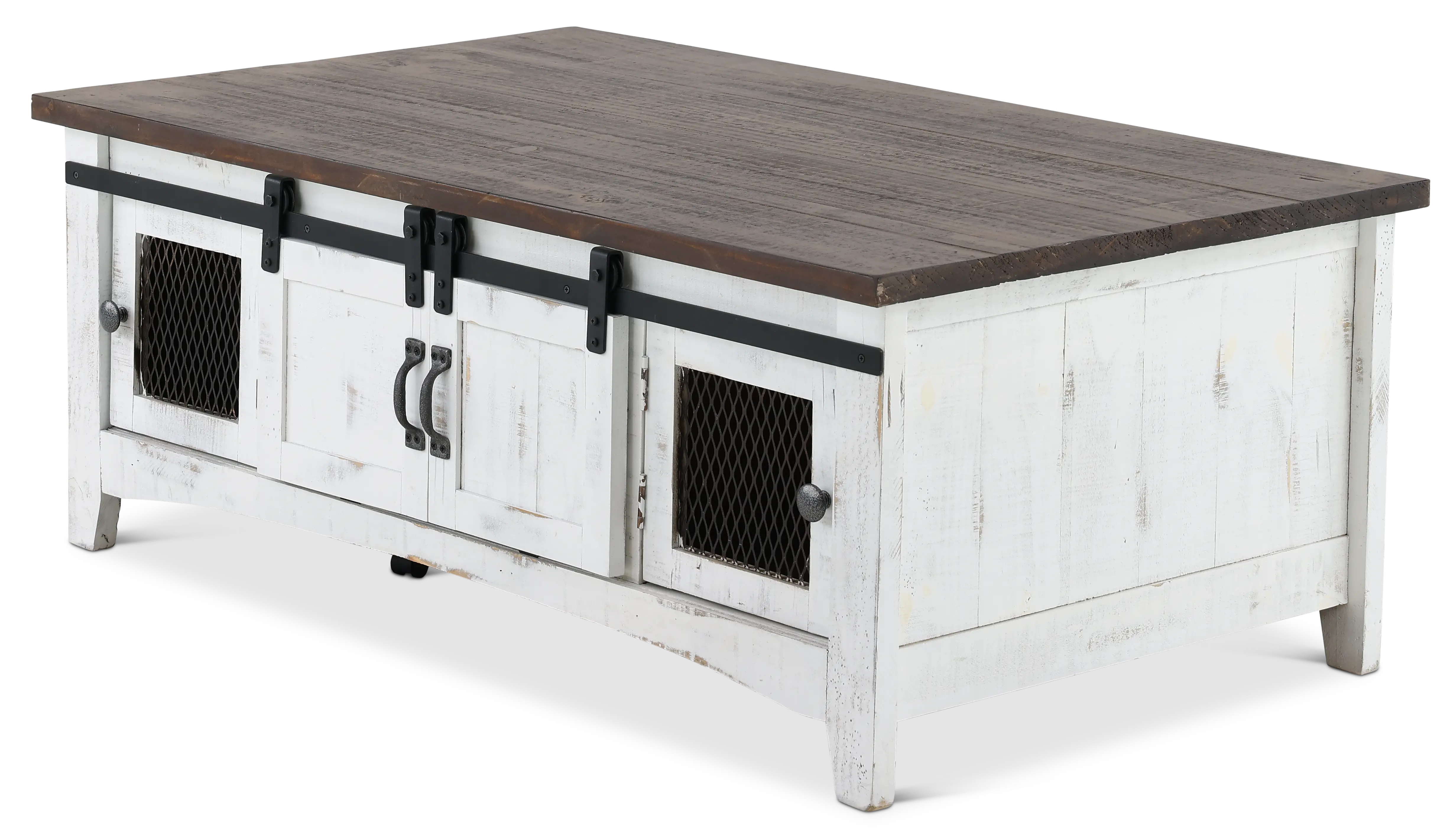 Pueblo Rustic White Coffee Table-5
