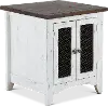Pueblo Rustic White End Table