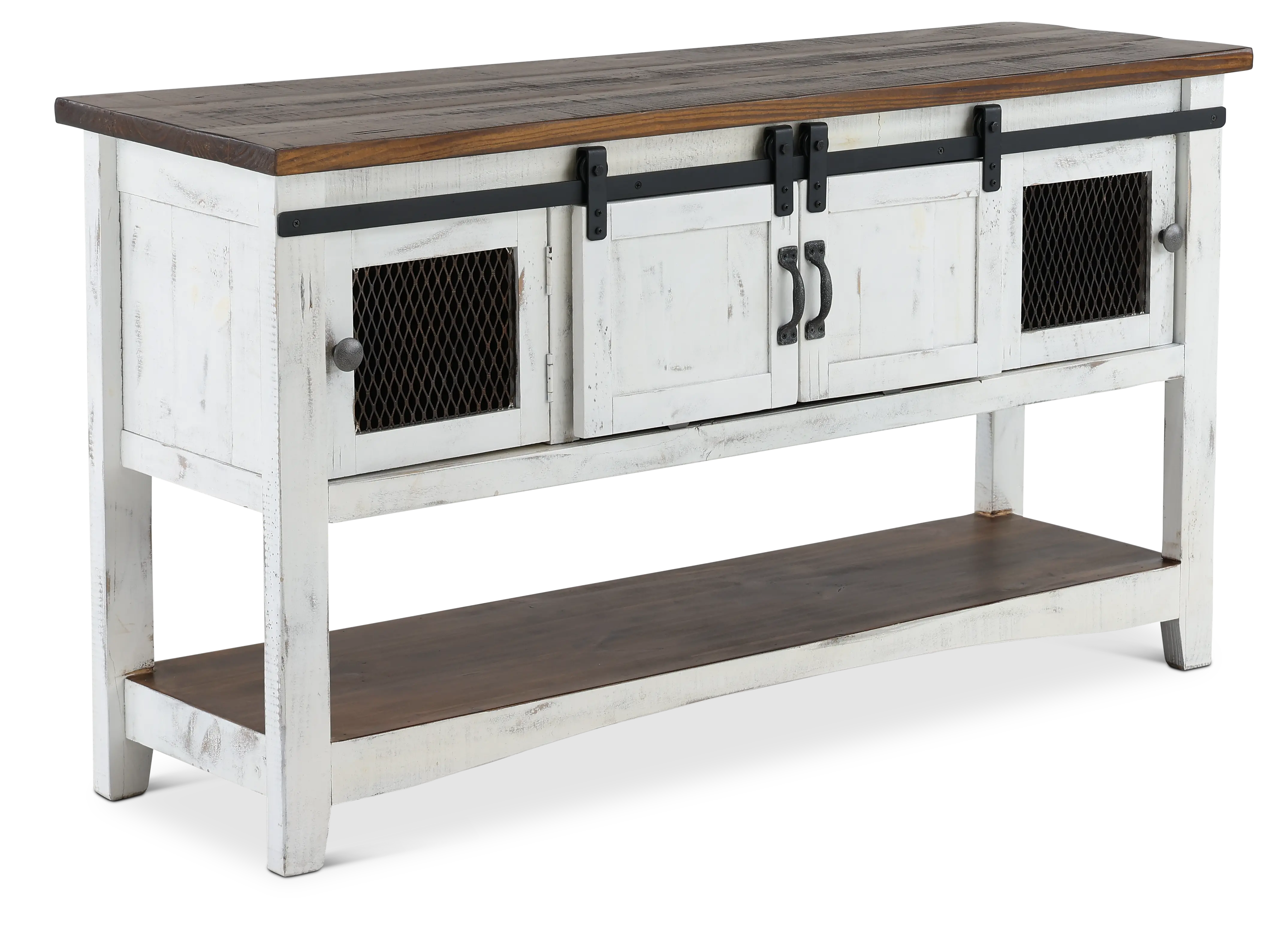 Pueblo Rustic White Console Table-1