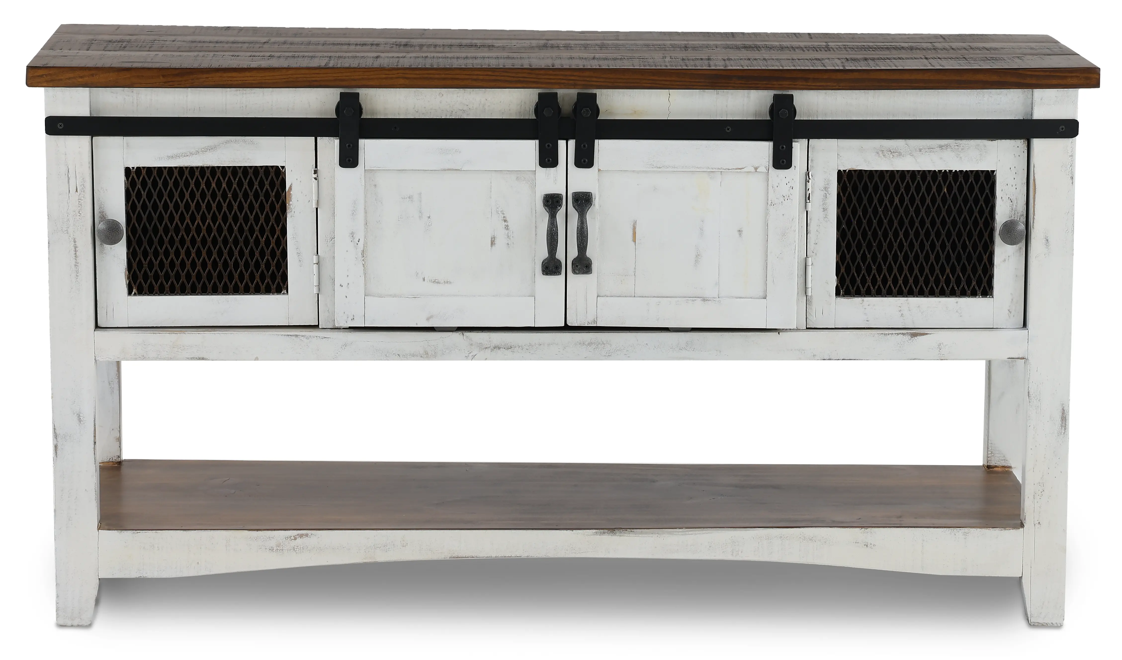 Pueblo Rustic White Console Table-4