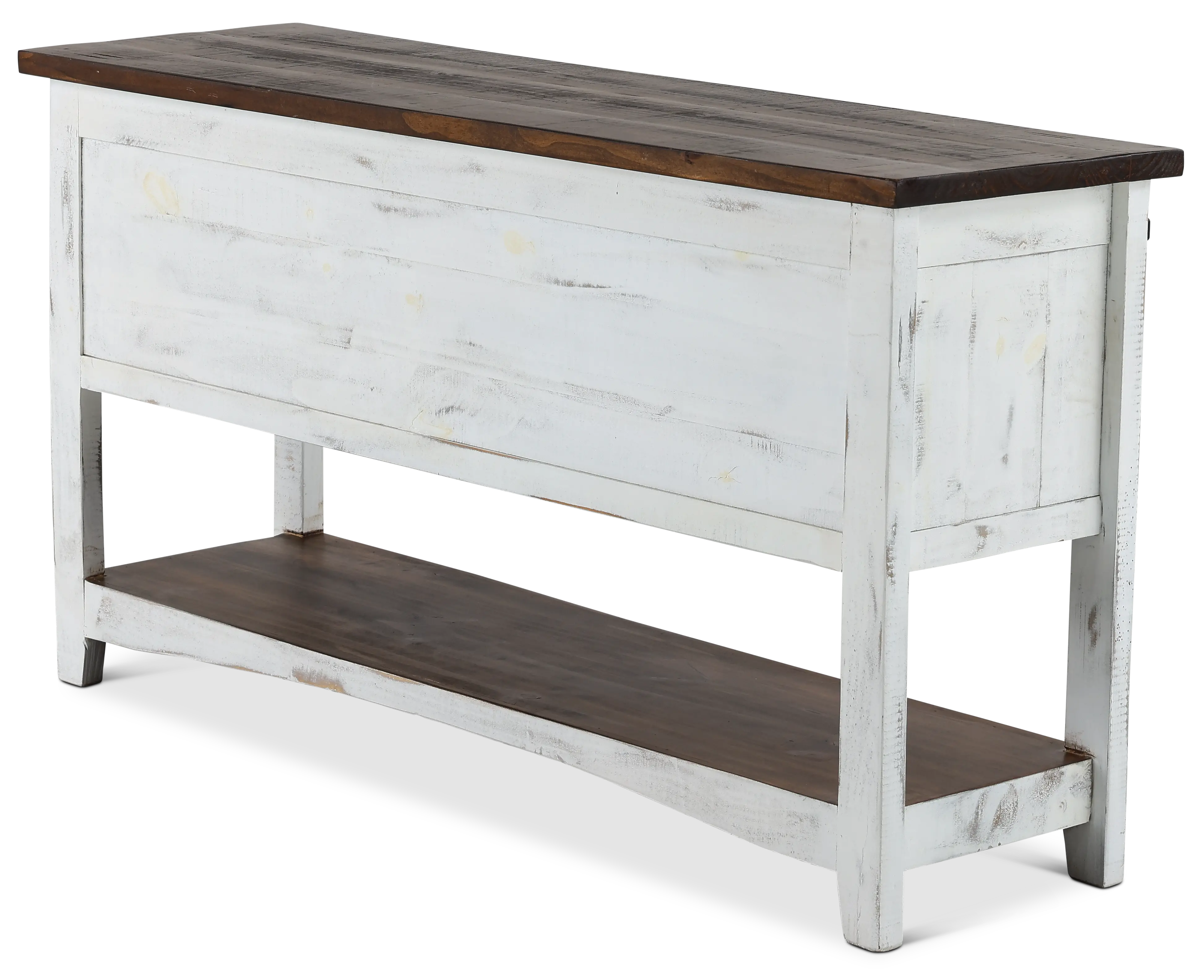 Pueblo Rustic White Console Table-5
