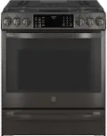 PGS930BPTS GE Profile 30 Inch Slide In Smart Gas Range with Convection - 5.3 cu. ft. Black Stainless Steel