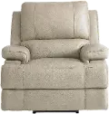 Parker Flax Beige Leather Power Recliner