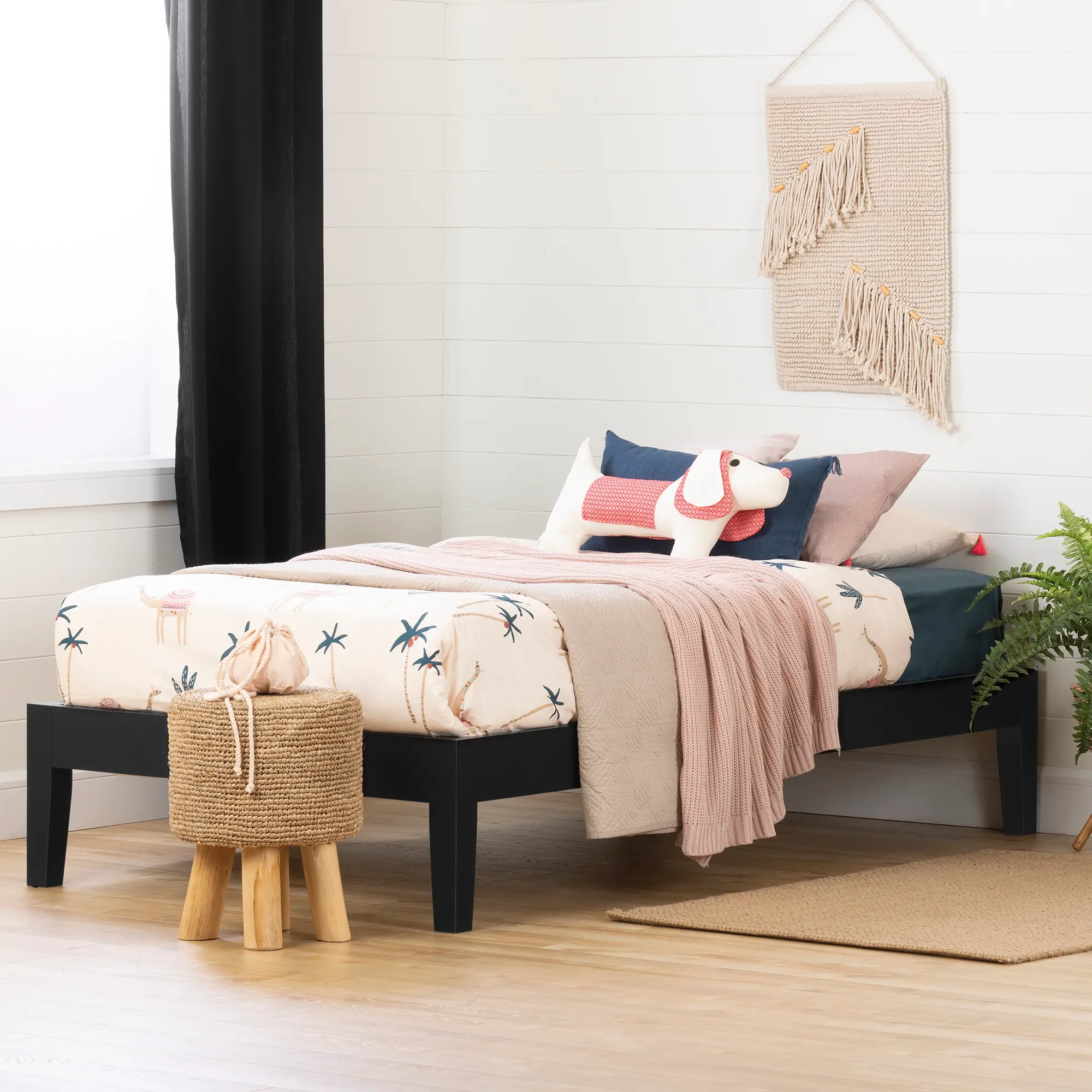12481 Twin Black Platform Bed- Vito-2