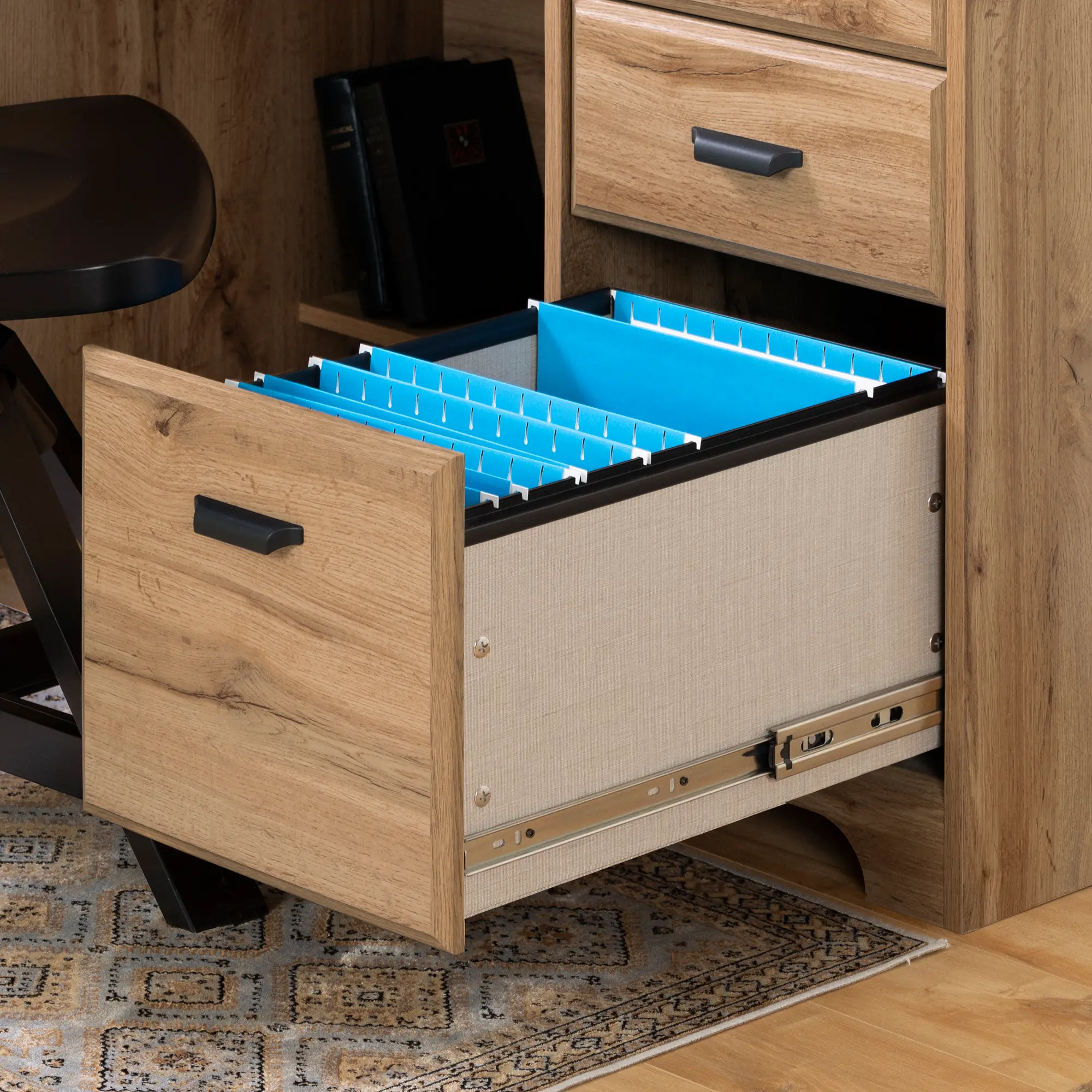 13120 Versa Light Brown Oak Desk with Hutch-7