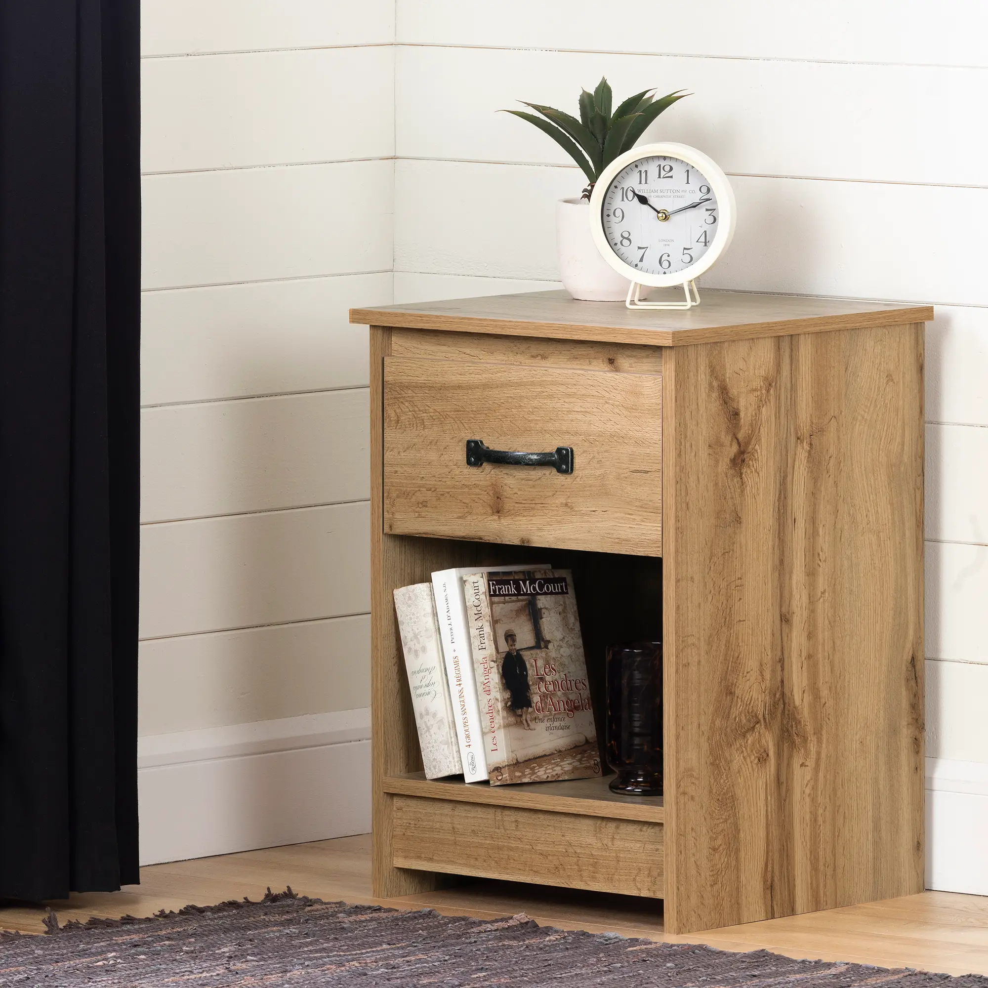 13124 Tassio Norkdi Oak 1 Drawer Nightstand - South Shore-2