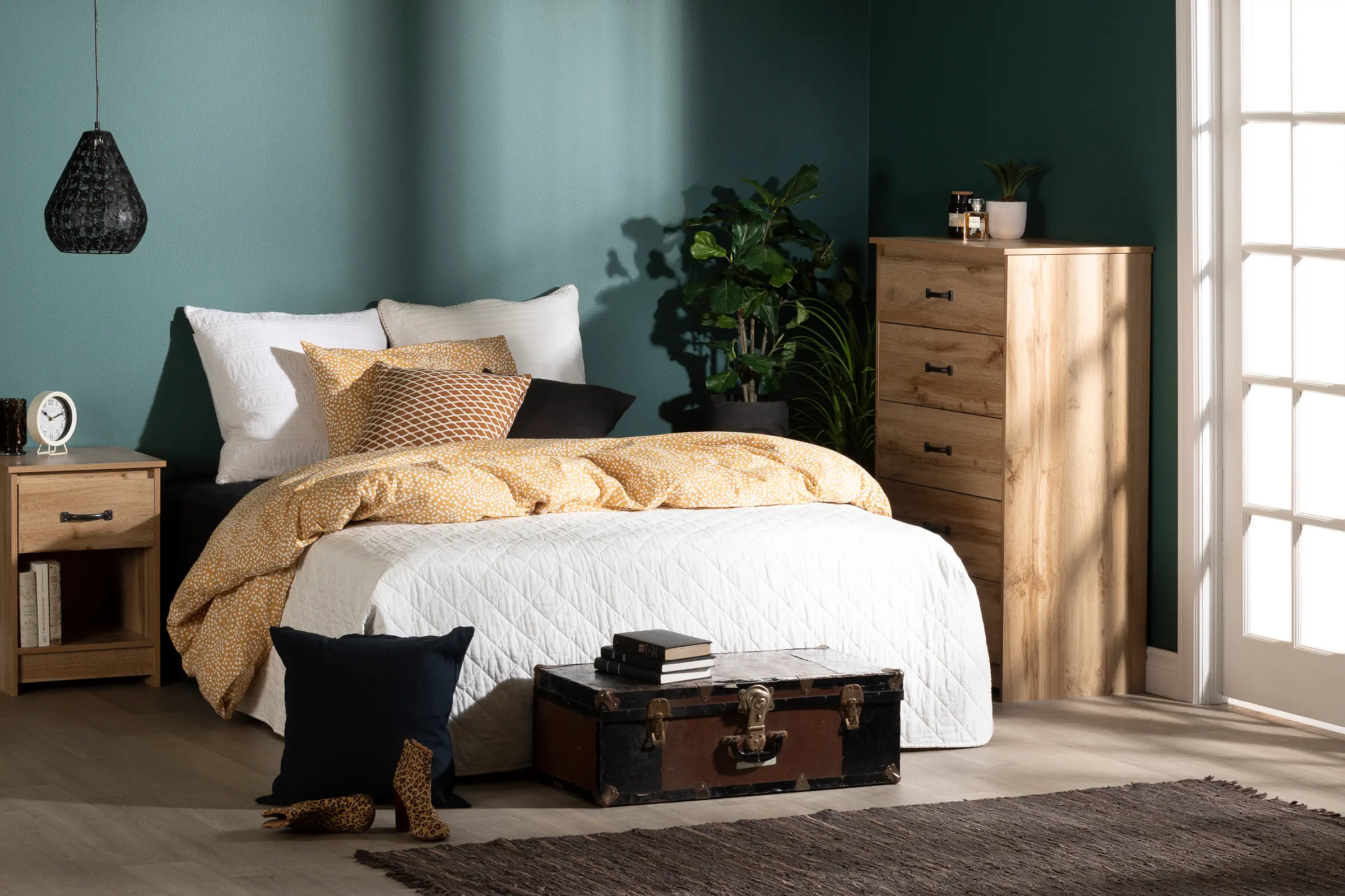 13124 Tassio Norkdi Oak 1 Drawer Nightstand - South Shore-5