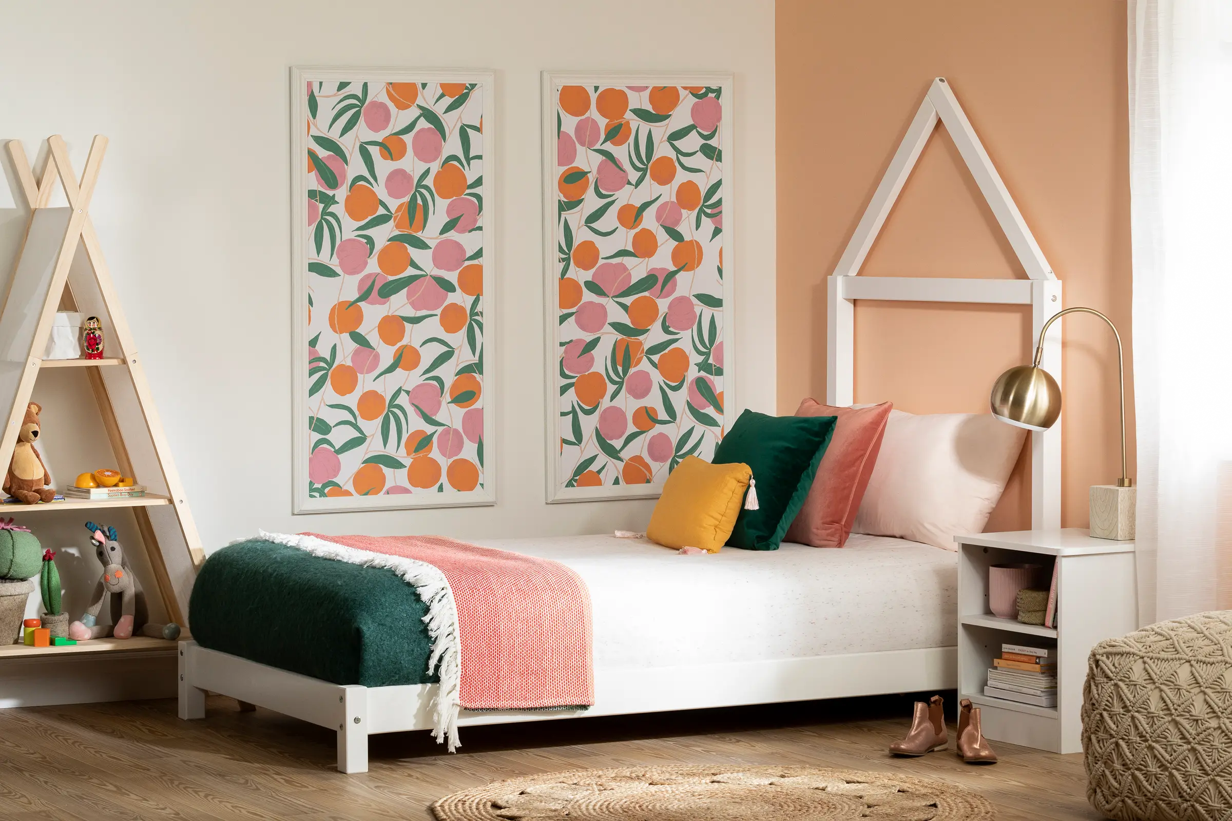 12550 Sweedi White Twin Bed with House Headboard - South Shore-2