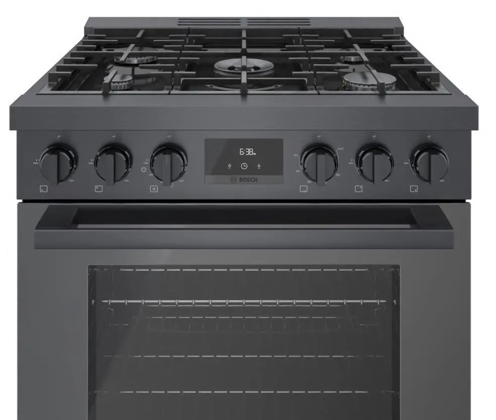 HGS8045UC Bosch 800 Series 3.6 cu ft Gas Range - Black Stainless Steel 30 Inch-1