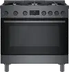 HDS8645U Bosch 800 Series 36 Industrial Style Dual Fuel Range - Black Stainless Steel
