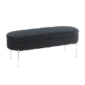 BC-CHLOE STOR VBK Glam Black Velvet Storage Bench with Chrome Base - Chloe