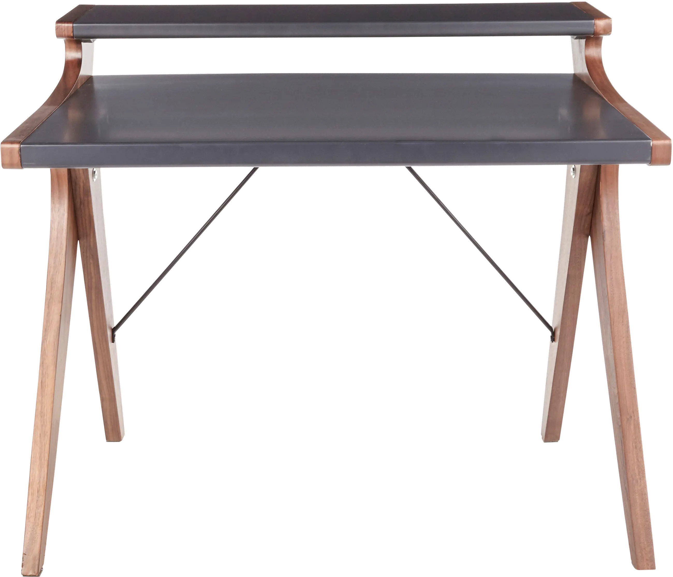 OFD-ARCHER WLGY Gray and Walnut Wood Home Office Desk - Archer-1