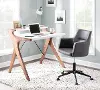 OFD-ARCHER WLW White and Walnut Wood Home Office Desk - Archer