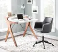 OFD-ARCHER WLW White and Walnut Wood Home Office Desk - Archer