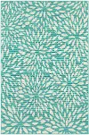 Meridian 8 x 11 Large Abstract Floral Blue Indoor-Outdoor Rug