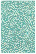 Meridian 8 x 11 Large Abstract Floral Blue Indoor-Outdoor Rug