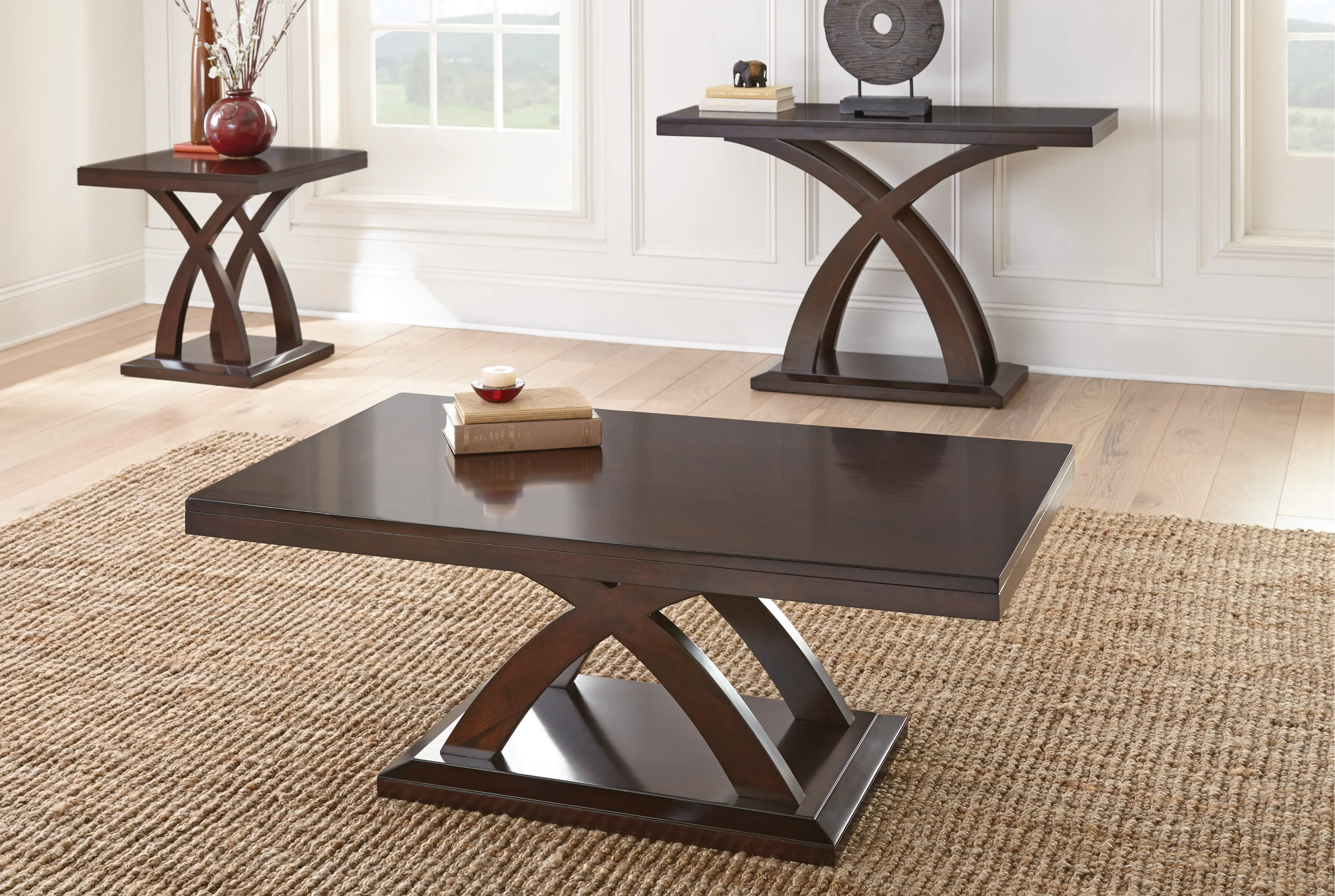 Jocelyn Espresso Brown Sofa Table-4
