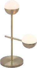 Mid Century Modern White and Brushed Brass Table Lamp - Waterloo