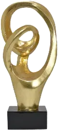 12 Inch Faux Gold Sculpture on Black Base