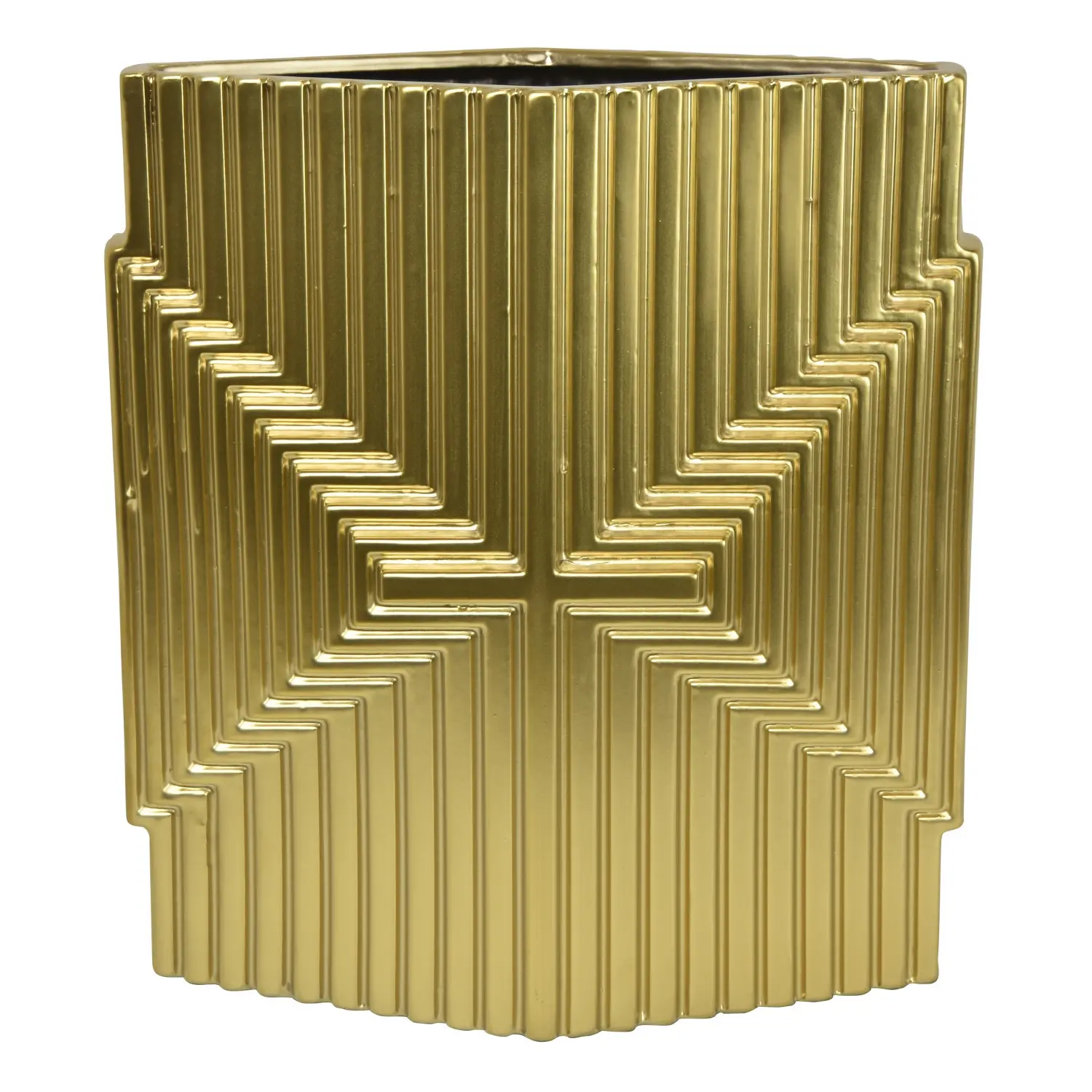 14 Inch Matte Gold Vase-1