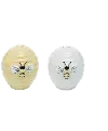 Light Yellow and White Beehive Salt and Pepper Shakers