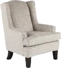 Andrea Classic Light Gray Upholstered Wingback Chair