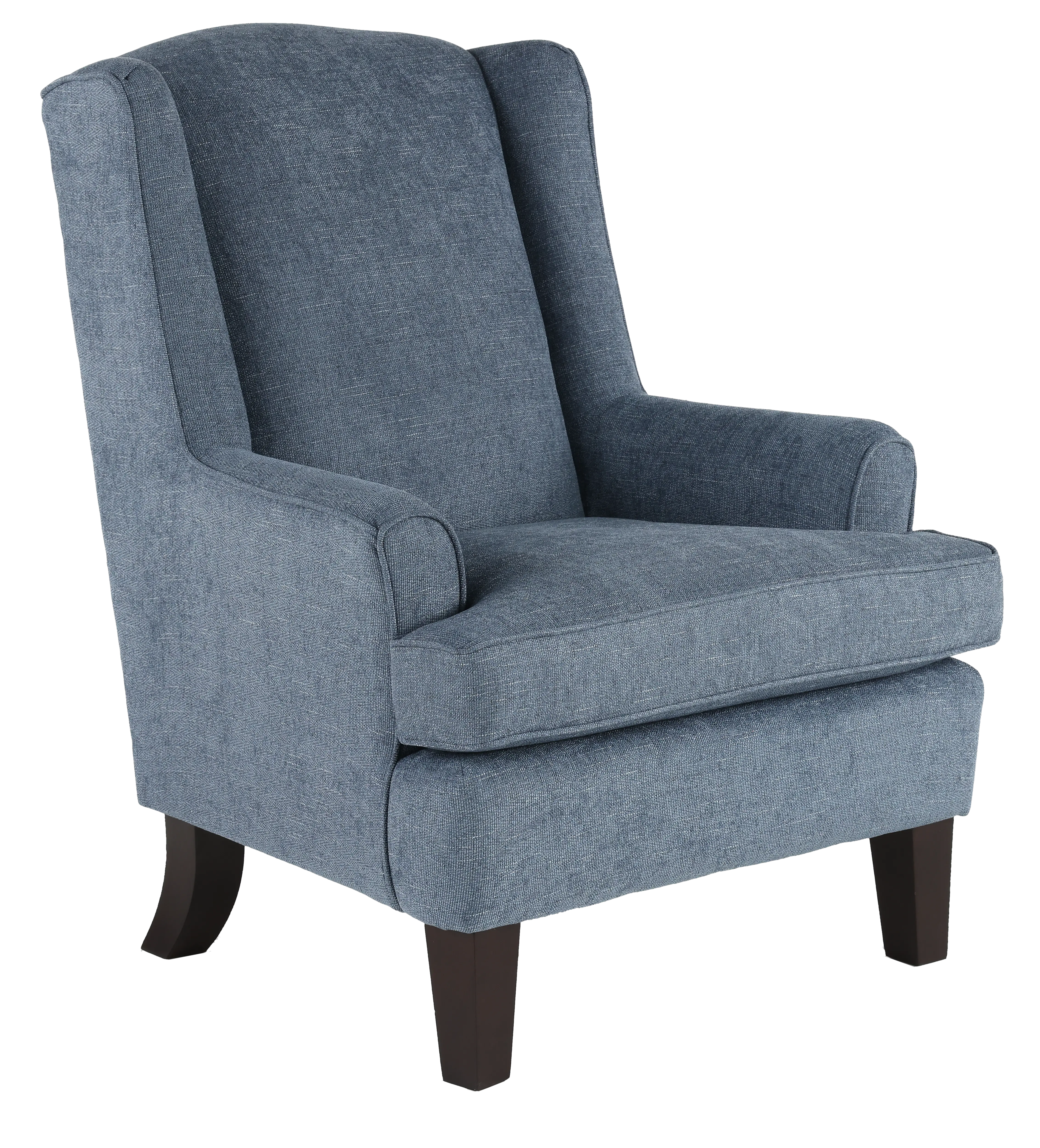 Andrea Classic Atlantic Blue Upholstered Wingback Chair-1