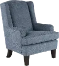 Andrea Classic Atlantic Blue Upholstered Wingback Chair