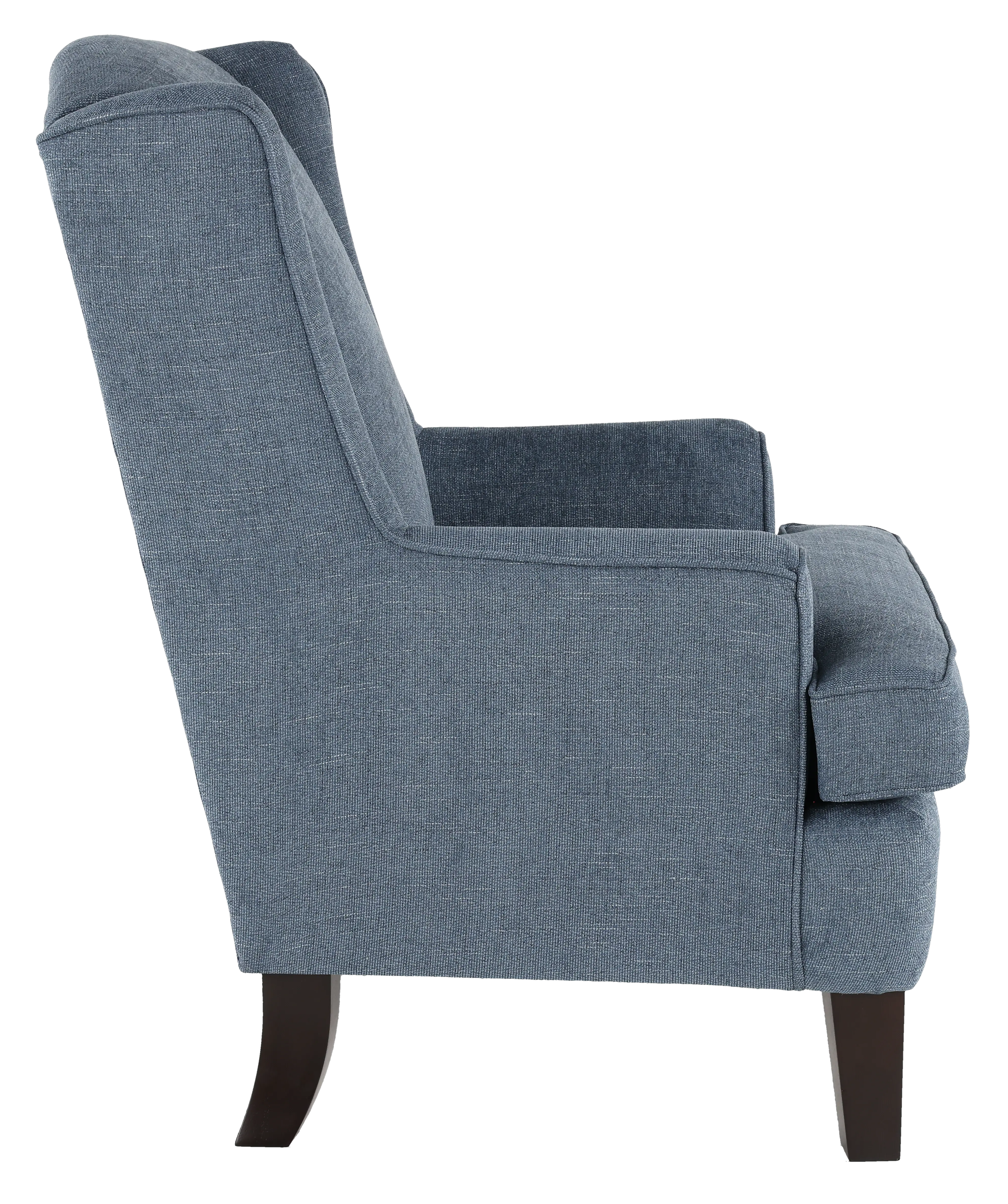 Andrea Classic Atlantic Blue Upholstered Wingback Chair-4