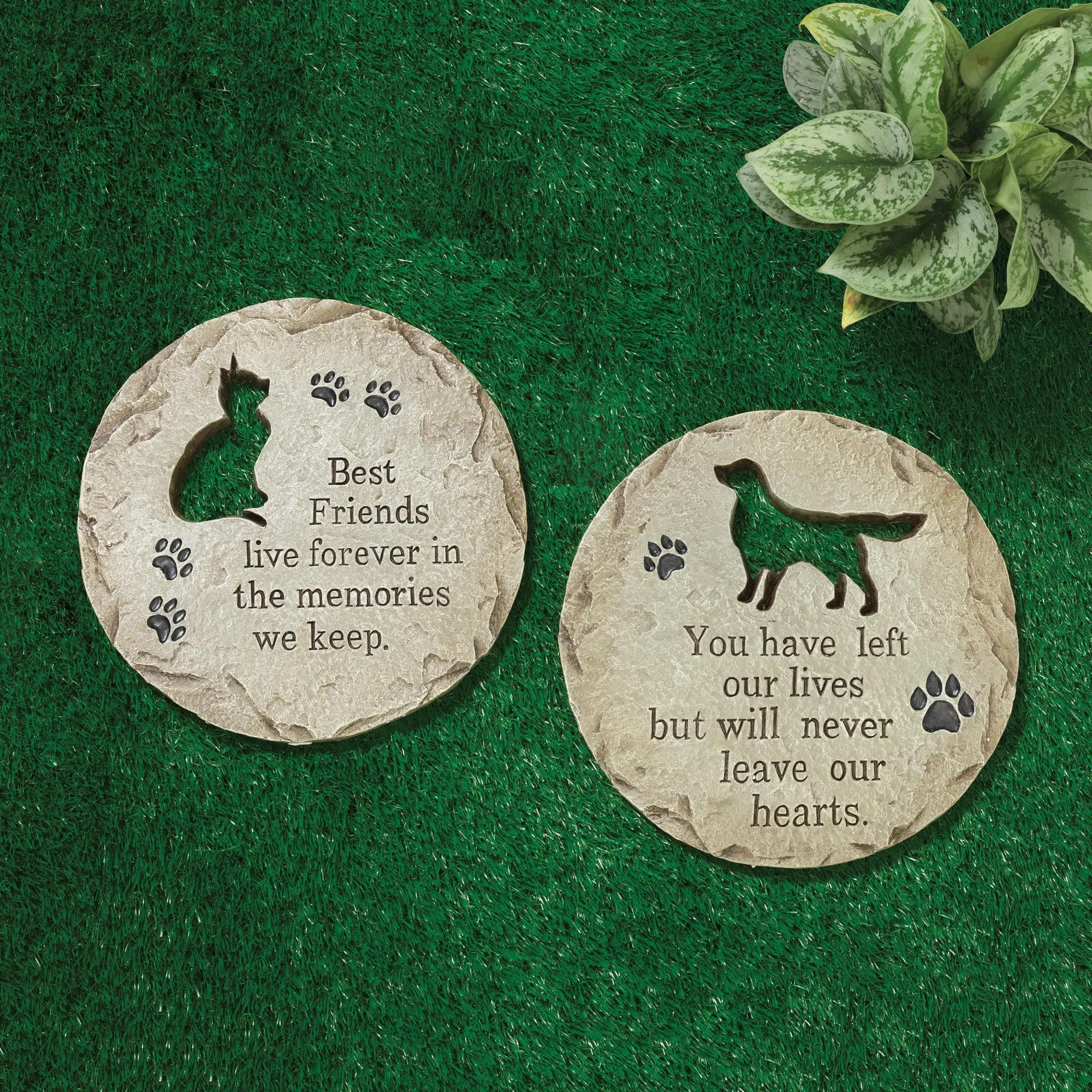 12 Assorted Cement Pet Memorial Stepping Stone-1