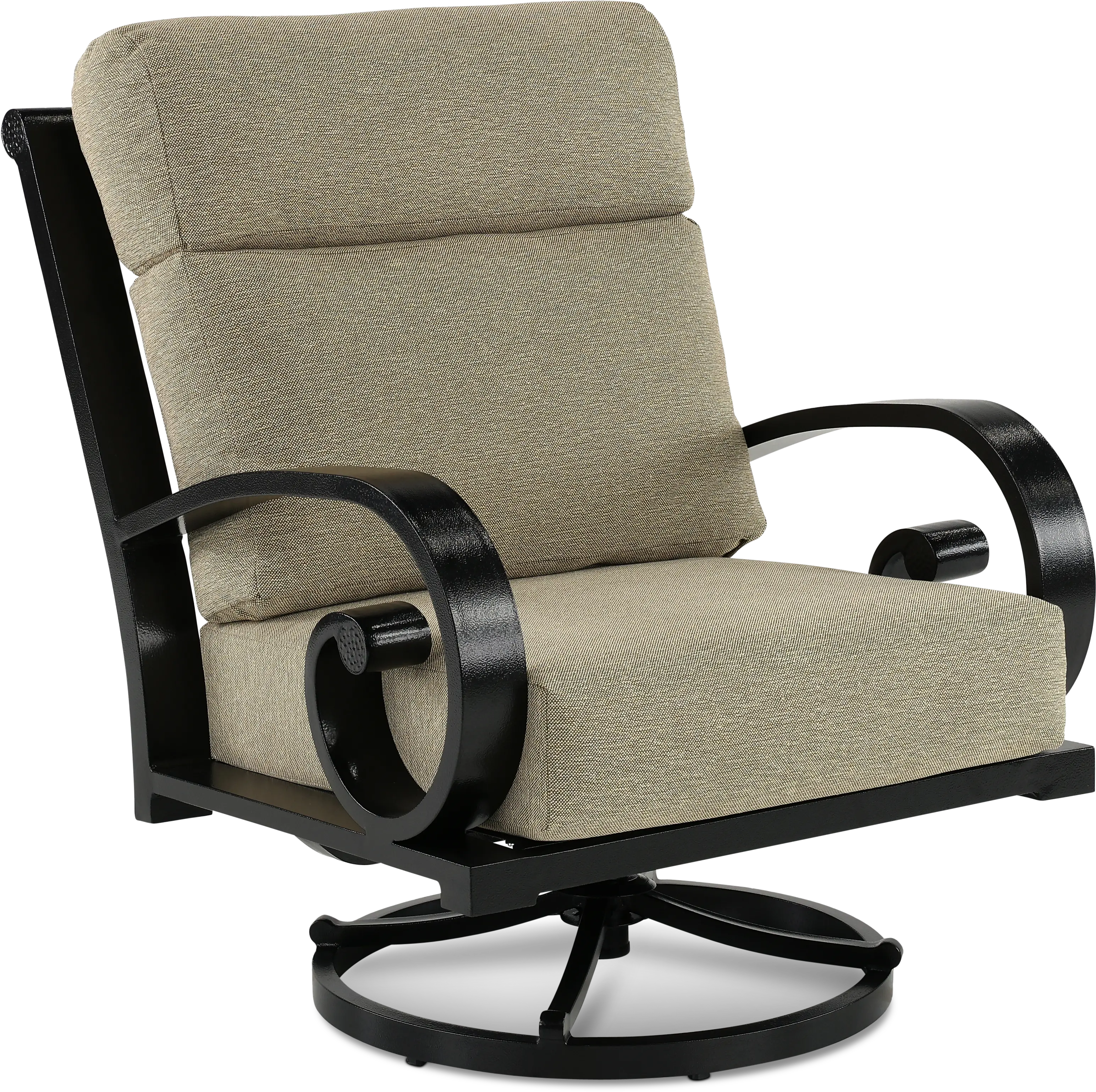 Avila Tan Patio Swivel Chair-1