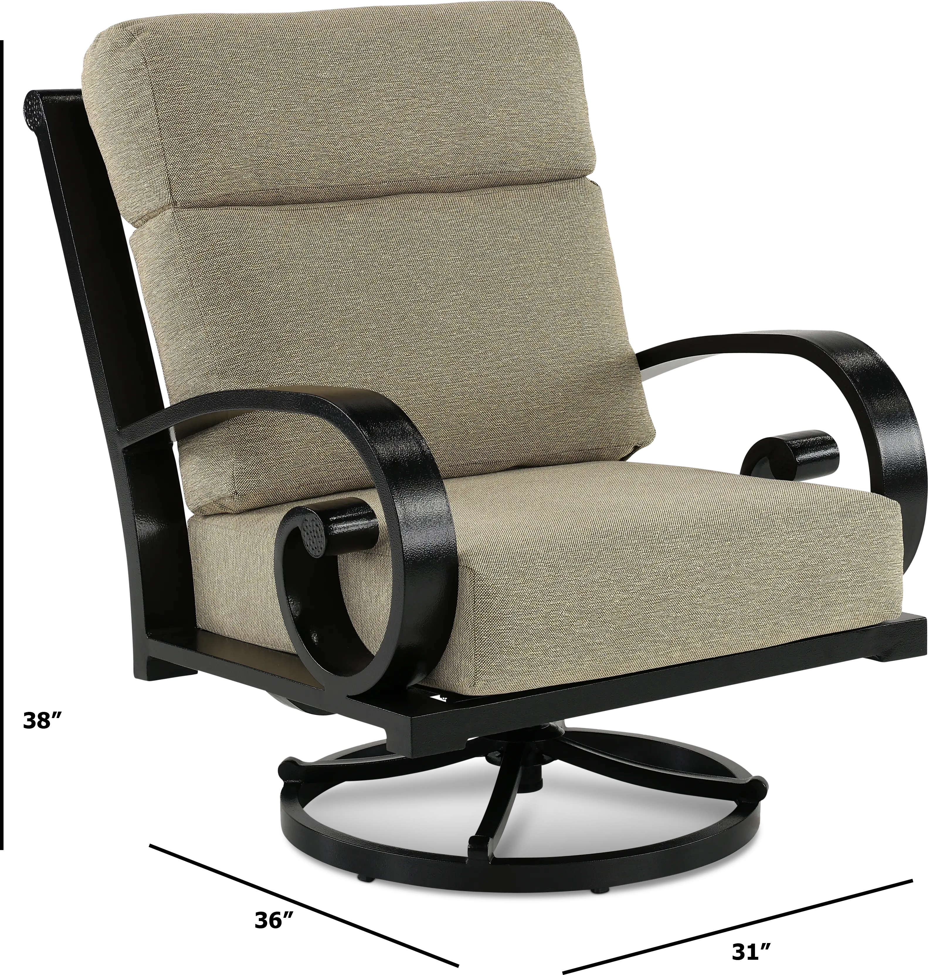 Avila Tan Patio Swivel Chair-3