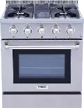 Thor Professional 4.2 cu ft Dual Fuel Range - Stainless Steel 30 Inch