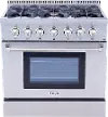 Thor 36 Inch Professional Dual Fuel Convection Range - Stainless Steel