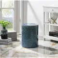 16 Inch Reactive Glaze Blue Ceramic Stool