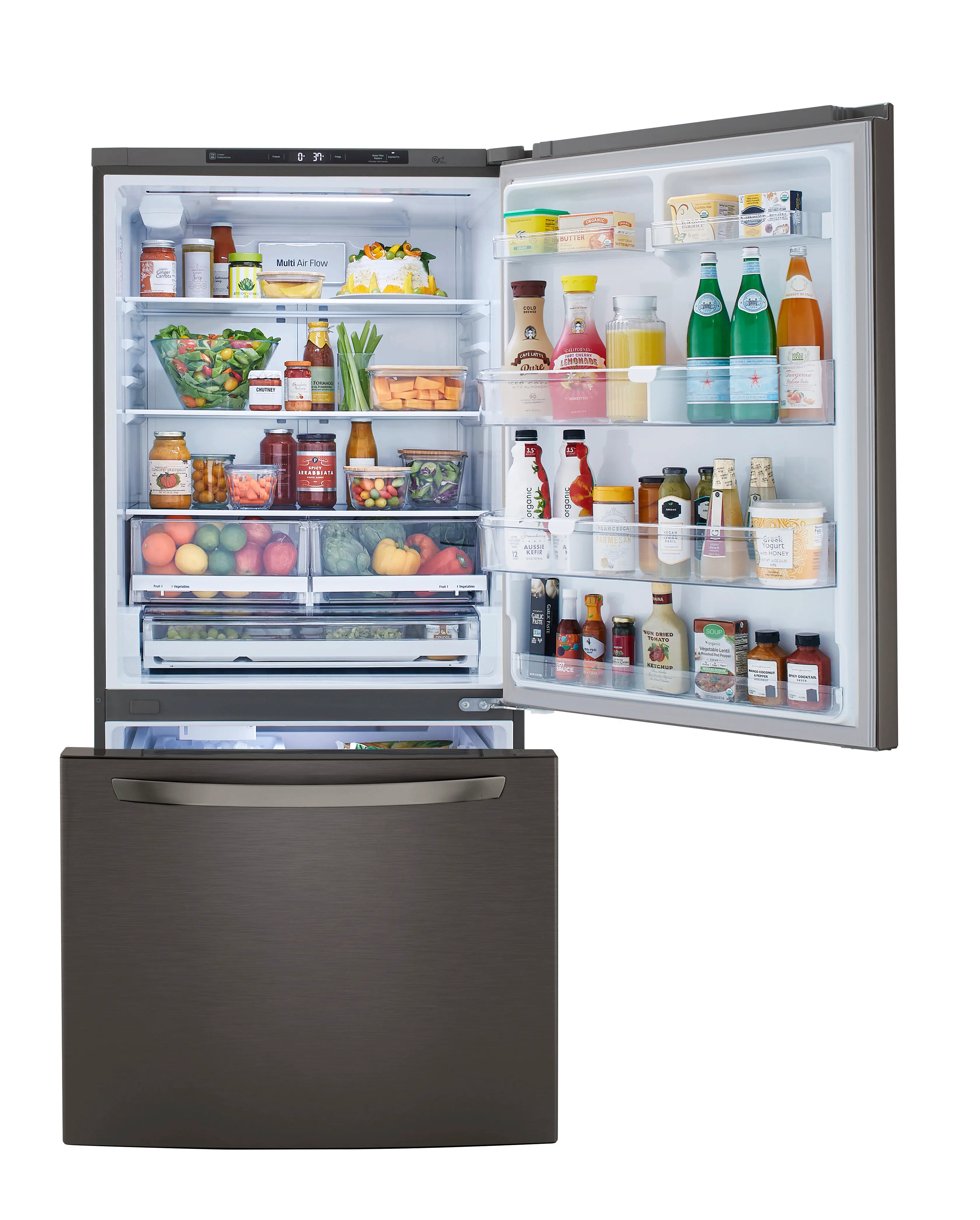 LRDCS2603D LG 25.5 cu ft Bottom Freezer Refrigerator - Black Stainless Steel-2