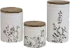 9  White Ceramic Floral Lidded Jar